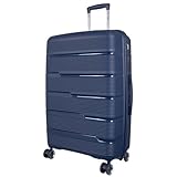 Monopol Reisekoffer und Kofferset 3tlg Hartschale (PP) Aruba Trolley blau (Reisekoffer - Größe L)