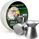 500 Präzisions 4.5mm Diabolos mit Flach Kopf von Babotech für Luftgewehr Luftpistole in Einer Dose - Optimale Flugbahn, hohe Genauigkeit - Perfekt für Sportschützen mit hoher Durchschlagskraft