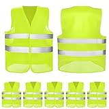 Nokwocy 5 x Stück Warnwesten Auto, Gelb Warnweste, 2025 gemäß ISO20471, KFZ Sicherheitsweste, Erwachsene Warnschutzweste, EU Norm, high Visibility Vest, Sicherheits Set, Autozubehör