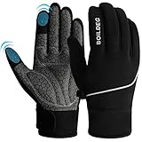 boildeg Fahrradhandschuhe Radsporthandschuhe rutschfeste und Stoßdämpfende Mountainbike Handschuhe mit Signalfarbe geeiget Unisex Herren Damen (Black, L)