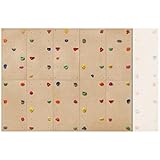 ALPIDEX Kletterwand Komplettset ab 1,44 qm in Natur/Weiß/Braun Klettergriffe und Befestigungsmaterial inklusive, unbegrenzt erweiterbar Kinder Erwachsene, Natur Holz|10 Paneele (7.20 m²)|60 Griffe