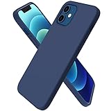 ORNARTO kompatibel mit iPhone 12 Mini 5,4 Silikon Case, Hülle Ultra Dünne Voller Flüssig Handyhülle Schutz für iPhone 12 Mini(2020) 5,4 Zoll Dunkelmarine