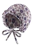 Sterntaler Inka Mütze mit Blumen Druck und Kleiner Rüsche - Mädchen Babymütze aus Mischgewebe mit angeschnittenen Ohrenklappen und Bindeband - Häubchen, gefüttert mit Baumwollfleece - blasslila, 47