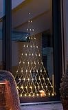 Dekoleidenschaft LED-Baum „Lights“, 4tlg, Deko-Leuchttanne, Lichterbaum, Leuchtdeko, Batterie-betrieben, Weihnachts-Beleuchtung, Fensterdeko 100x200 cm groß für Drinnen & Draußen