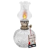 KOTARBAU® Petroleumlampe Öllampe Glas 19 cm Klein Campinglampe Petroliumöllampe mit Metallzubehör Öl Lampe Camping Licht Balkon Zubehör Petroleumlaterne für Innenräume Laterne Vintage