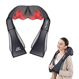 Snailax Shiatsu Nackenmassagegerät für Nackenschmerzen, 4D Tiefengewebe Rückenmassagegeräte mit Wärme, Elektrisches Schultermassagegerät für Weihnachten, Geschenke für Frauen, Papa Geschenke