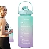 Sport Trinkflasche - 2 Liter Wasserbecher mit Stroh und Griff,Leicht zu tragen Trinkzubehör für Freunde, Läufer, Camper für Camping Tumotsit