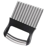 Gatuida Kartoffel Wellenschneider aus Edelstahl Crinkle Cutter für Pommes Frites und Gemüse Handlicher Gemüseschneider für Salate und Garnierungen