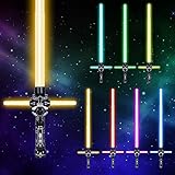 OSDUE Laserschwert Kinder, Lichtschwert, Duell Lichtschwerter, Lichtschwert Doppelklinge mit 7 Farben und Soundeffekten, für Halloween Verkleidung, Partygeschenke