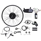 SABUIDDS 24 Zoll 36V 500W Ebike Hinterrad Umbausatz Kit E-Bike Nachrüstsatz DIY E-Bike LCD Display Electric Bicycle Umbausatz für 24' V-Brake Scheibenbremse Hinterrad Bike(für HL Plus 36V 13Ah Akku)