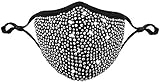 PREMIUM Gesichtsmaske mit Strasssteinen und Pailletten - Maske für Erwachsene, Damen und Herren (Schwarz Strass voll)