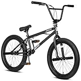 AVASTA Hesper 20 Zoll Kinderfahrrad Freestyle BMX mit 4 Pegs Fahrräder für 6-14 Jahre alte Jungen und Anfänger, Schwarz