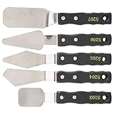 5pcs Schwarzer Holzgriff Edelstahlmesser, Mischung Schaberung für Kunststudenten Lehrer, Edelstahl und Holz, Schwarz