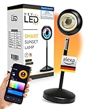 HEYLED® Sunset Lamp mit Smart App Control – LED Sonnenuntergang Lampe für ein angenehmes Sonnenlicht (mit Alexa und Hey Google Sprachsteuerung)
