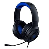 Razer Kraken X für Konsolen - Kabelgebundenes Konsolen-Gaming-Headset (Biegsames Cardiod-Mikrofon, 40-mm-Treiber, 3,5-mm-Anschluss, Ovale Ohrpolster, Verstellbarer Kopfbügel) Schwarz-Blau