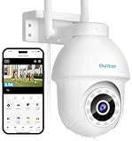 owltron 4MP Überwachungskamera Aussen 360° PTZ WLAN Kamera Outdoor Wasserdicht, Kamera Überwachung Aussen mit Automatische Verfolgung, Nachtsicht in Farbe, 2-Wege Audio (1 PC, White)