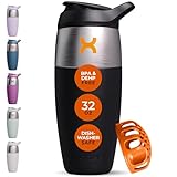 Promixx Pursuit Shaker-Flasche - einwandige Edelstahl Protein Shaker Bottle, super glatte Shakes, 950ml, Schwarz