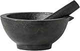 JADE TEMPLE 17404 Mörser mit Stössel aus Gusseisen, Schwarz