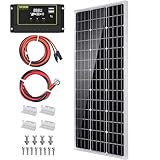 Topsolar 100W,170W,200W,340W 12V Solarpanel Solarmodul-Set Monokristallines Off-Gitter-System für Wohnmobil, Boot mit 20A Solarladegerät Solar Laderegler, Hoher Wirkungsgrad