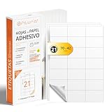 A4-Bögen mit weißen selbstklebenden Etiketten, Erstellen Sie Ihre eigenen individuellen, Sicherer selbstklebender A4-Papier, Selbstklebendes Etikett zum Bedrucken - Ofituria (21 pro Blatt, 10 Bögen)