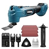 STEEIRO Akku Multifunktionswerkzeug für Mar-ki-ta 18V, 7-stufige 8000-21000 rpm, 4° Oszillationswinkel, 37-teiliges Zubehör, Oszillierwerkzeug zum Entfernen, Schneiden, Schleifen (ohne Akku)