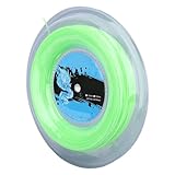 Hamwesh Tennissaite, 200 M Polyester-Tennisschläger-Saitenrolle, Fluoreszierendes Grün, 1,3 Mm Durchmesser, Reel-Tennissaite mit Verbesserter Kontrolle und Verletzungsprävention für Aggressive
