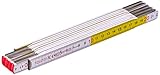 Stanley Gliedermaßstab Holz (2 m Länge, weiß-gelb, abrieb-und klimafest, Messinggelenke, UV geschützt) 0-35-458