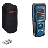 Bosch Professional Feuchtemessgerät GMM 1-15 (nicht-invasiv, misst 37 Holzarten und 10 Baustoffe, Schutzklasse IP 65, 2x AA-Batterie, Tasche)