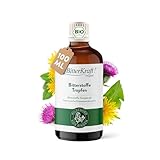 BitterKraft! Original BIO Bitterstoffe Tropfen 100 ml – nach Hildegard von Bingen – 9 erlesene Bitterkräuter - Verdauungsfördernd – hochdosierte Bittetropfen - 100% Natur – Vegan – Made in Germany