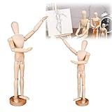 Gliederpuppe Modellpuppe, 2 Stücke Holz Menschlichen Mannequins Verstellbare Gliederpuppen aus Holz für Skizzieren, Comic-Erstellung, Möbeldekoration, Kunstdekoration Verwendet(16cm/22cm)