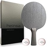 heinsa Carbon Tischtennis Holz Profi Tischtennisschläger Holz Black Edition aus Lichtnussbaum mit Premium Verpackung und Bällen (Premium VERPACKUNG MIT 2 BÄLLEN)