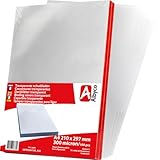 Albyco Klarsicht Einbanddeckel, Deckblatt, PVC Deckblätter, Klarsichtfolie - Transparent PVC, Format DIN A4, 210 x 297 mm, 0,30 mm/300 micron, Glänzend, pro 100 Stück
