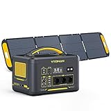 VTOMAN Jump 1500X Tragbare Powerstation mit 220W Solarpanel - 1500W/828Wh LiFePO4 Batterie Solar Stromgenerator, Erweiterbare Kapazität auf 2376Wh für Camping, Reisen, Wohnmobil, Stromausfälle