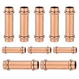 10er Pack HeSun Kupfer Presse verlängerte Kupplung ohne Anschlag, 1/5.1 cm x 1/5.1 cm Kupfer-Druckarmaturen, P x P für Kupferrohranschluss