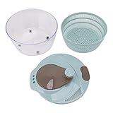 Nikou Salatschleuder, Gemüsewaschmaschine, Salatschleuder aus Kunststoff, Zeitsparendes, Schnelles Mischen, Waschbare, Drehbare Gemüsewaschmaschine Für Die Küche(Blau)