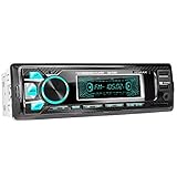 XOMAX XM-R265 Autoradio mit Bluetooth Freisprecheinrichtung I Smartphone Ladefunktion über 2. USB Anschluss I Carbon Optik I 7 LED Farben einstellbar I RDS I USB, SD, MP3, AUX I 1 DIN