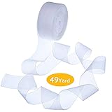 Organzaband, Weiß, 45m x 4cm Organza Schleifenband,Schimmernd Weiss Geschenkband Chiffonband Dekoband für Hochzeit Taufe Geschenkverpackungen