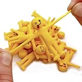 20 Elastische Gelbe Smiley-Figuren aus Weichem Gummi | Geburtstagsgeschenke für Kinder, Schulpreise, Piñata-Füllung, Stressabbau-Spielzeug, Kleine Geburtstagsgeschenke