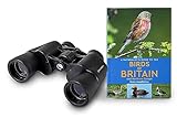 Celestron 73152 LandScout 8x40mm Water-Resistant Birder Starter Kit - Rubber Grip Binoculars with Coated Lens and K9 Optical Glass, includes Birds of Britain and Northern Europe Guidebook, Black