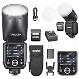 GODOX V100O Blitzgerät V100-O 100w Round Head Touchscreen Flash für Olympus,2.4G Wireless mit Externem Speedlite und Global Shutter Blitzsynchronisation 1/80000s,integrierter Lithium Akku