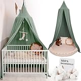 lilimaus Betthimmel - Baldachin Kinderzimmer - 100% Baumwolle Musselin - Himmel für Babybett, Kinderbett oder Kuschelecke - Babyzimmer Deko - Geschenk für Mädchen und Jungen