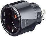 Brennenstuhl Reisestecker/Reiseadapter (Reise-Steckdosenadapter für: USA Steckdose und Euro Stecker) 15Am| Max 1875W, schwarz