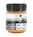 Steens Manuka Honey MGO 830+ - 225 g rein roher 100% zertifizierter UMF 20+ Manuka Honig über 800 MGO - abgefüllt und versiegelt in Neuseeland 225 g