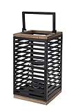 Metall Laterne schwarz mit Kerzenglas - 28 cm - Windlicht...
