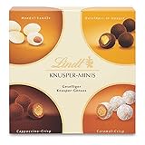 Lindt Schokolade Knusper Minis | 200 g | Geselliger Knuspergenuss in den Sorten Cappuchino Crisp, Caramel Crisp, Haselnuss in Nougat und Vanille-Mandel | Pralinengeschenk | Schokoladengeschenk