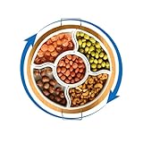 Drehbares Snacktablett – Drehbarer Snackbehälter Gemüseplatte – abnehmbare runde Vorspeisenplatte mit 5 Fächern für, Süßigkeiten, Cracker, Chips, Käse, Nüsse, Charcuterie