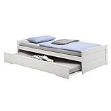IDIMEX Tandembett Funktionsbett Schubladenbett Auszugsbett Bett in Weiss lackiert 90 x 200 cm Liegefläche