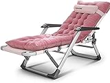 TMKDNNKG Sonnenliege, Gartenstühle, Faltbarer Liegestuhl, Schwerkraftstühle, klappbare Liegestühle mit dickem Kissen, übergroße gepolsterte Strandliegen für den Außenbereich, schöne Landschaft