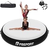 FBSPORT Airspot, 20CM Höhe Airtrack Matte, Durchmesser 100CM Aufblasbare Tumbling Matte, Trainingsmatte mit Pumpe, Aufblasbare Gymnastikmatte, Turnmatte