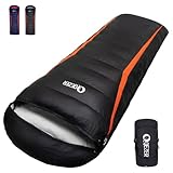 QEZER Daunenschlafsack Ultraleicht Schalfack mit Premium...